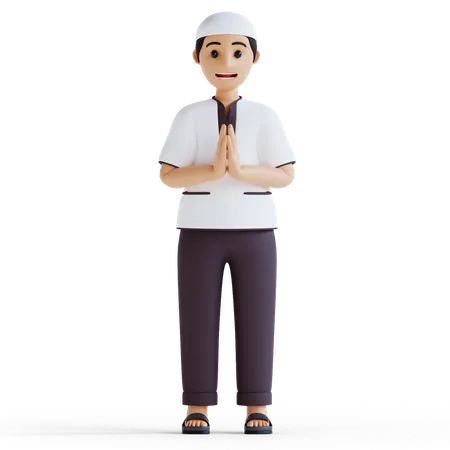 Muslimischer Junge  3D Illustration