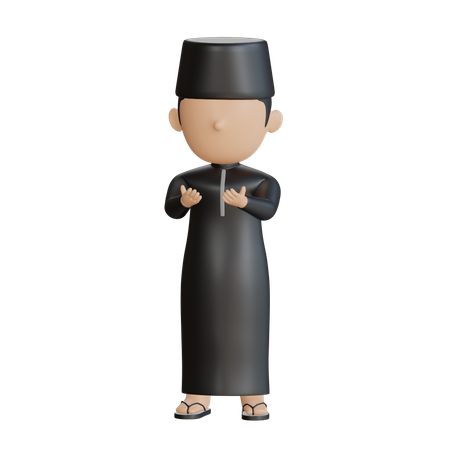 Muslimischer Mann beim Gebet  3D Illustration