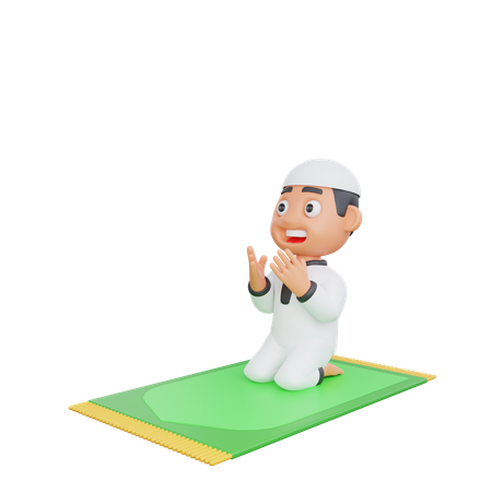 Muslimischer Mann beim Ramadan-Gebet  3D Illustration