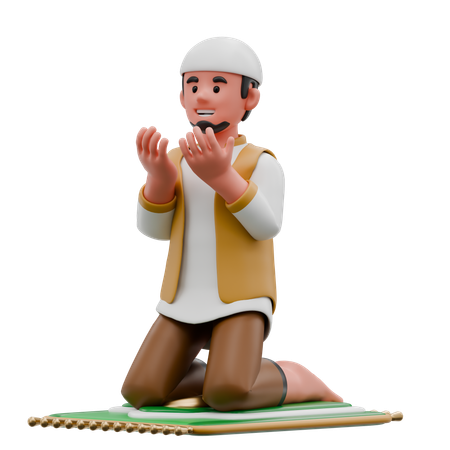 Muslimischer Mann betet  3D Illustration