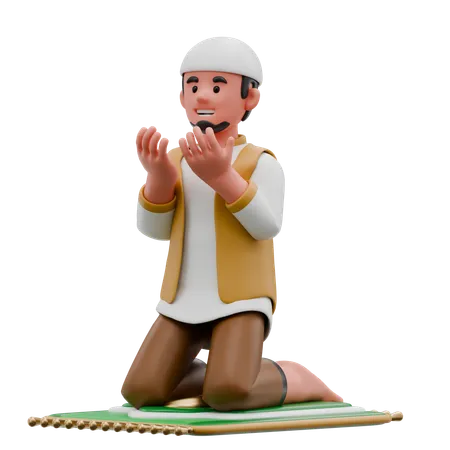 Muslimischer Mann betet  3D Illustration