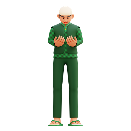 Muslimischer Mann betet  3D Illustration