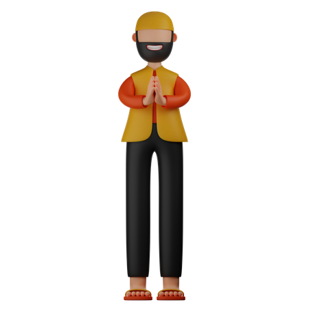 Muslimischer Mann betet  3D Illustration