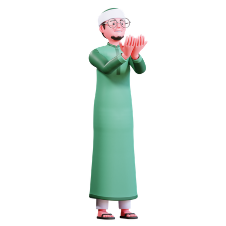 Muslimischer Mann betet  3D Illustration