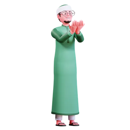 Muslimischer Mann betet  3D Illustration