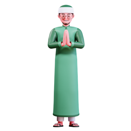 Muslimischer Mann betet  3D Illustration