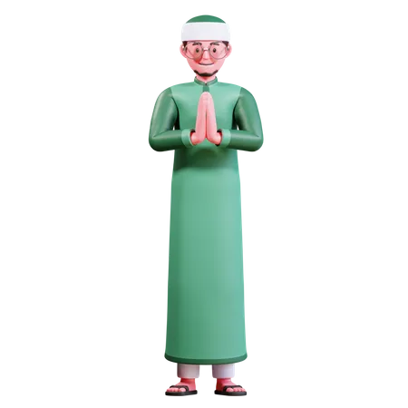 Muslimischer Mann betet  3D Illustration