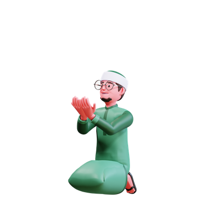 Muslimischer Mann betet  3D Illustration