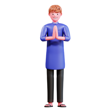 Muslimischer Mann betet  3D Illustration