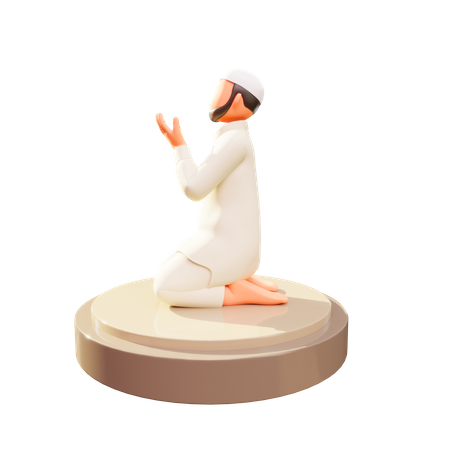 Muslimischer Mann beim Namaz  3D Illustration