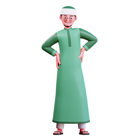 Muslimischer Mann stehend  3D Illustration