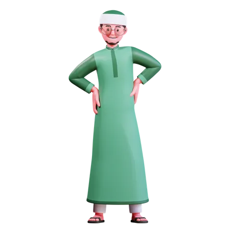 Muslimischer Mann stehend  3D Illustration