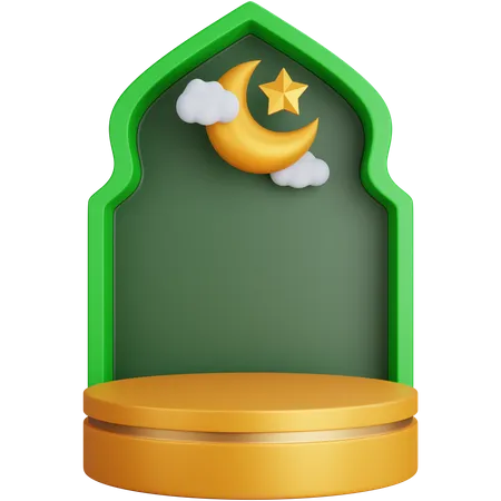 Muslimisches Fensterornament mit Podest  3D Icon