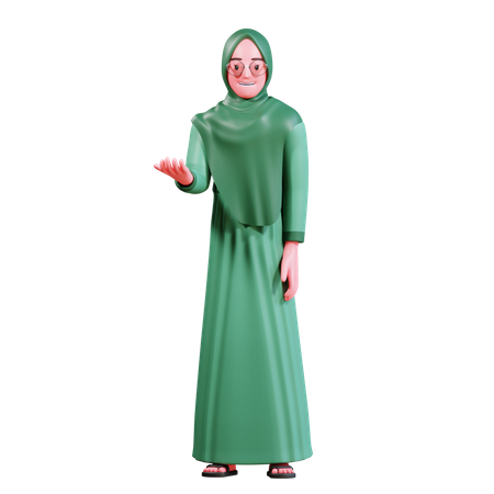 Muslimisches Mädchen  3D Illustration