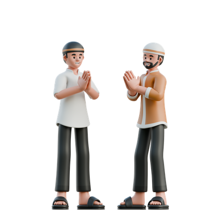 Muslims forgive each other  3D Icon