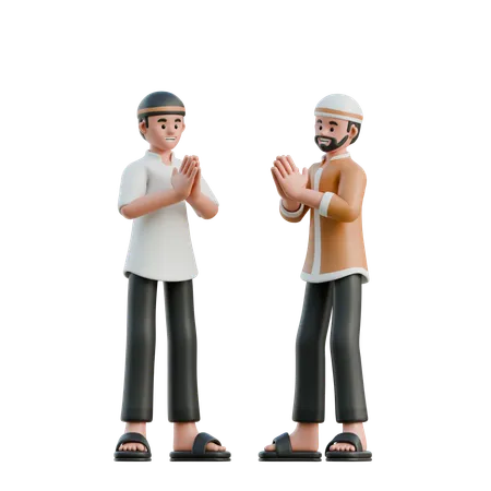 Muslims forgive each other  3D Icon