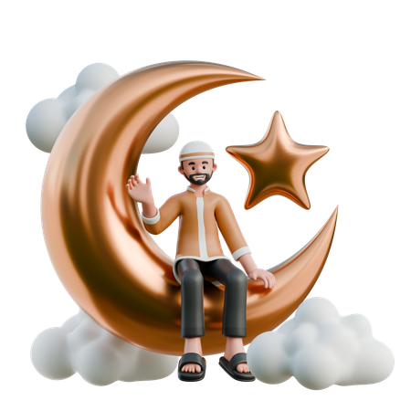 Muslims welcome Ramadan  3D Icon