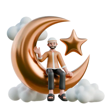 Muslims welcome Ramadan  3D Icon