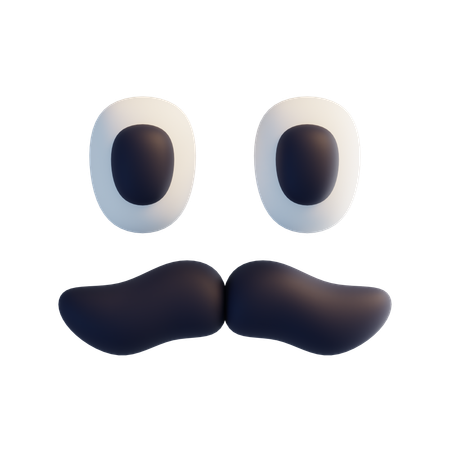 Mustache and eyes  3D Icon