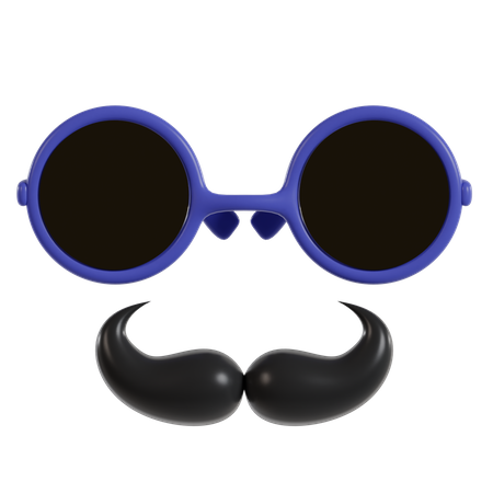 Mustache And Glasses  3D Icon