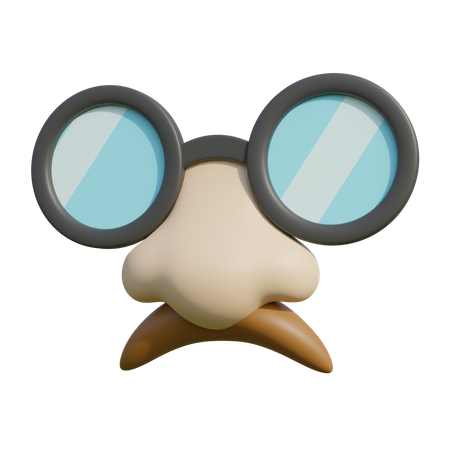 Mustache And Glasses  3D Illustration