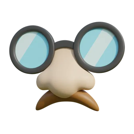 Mustache And Glasses  3D Illustration