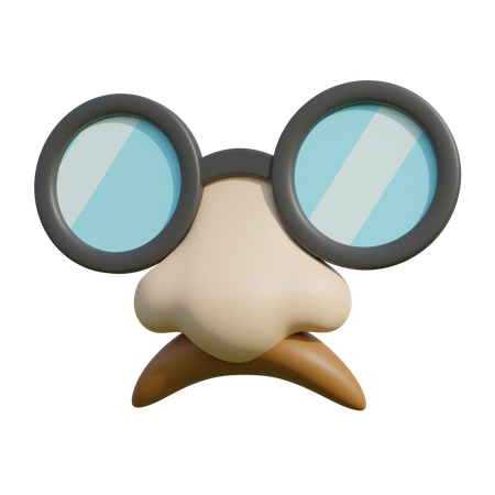 Mustache And Glasses 3D Illustration