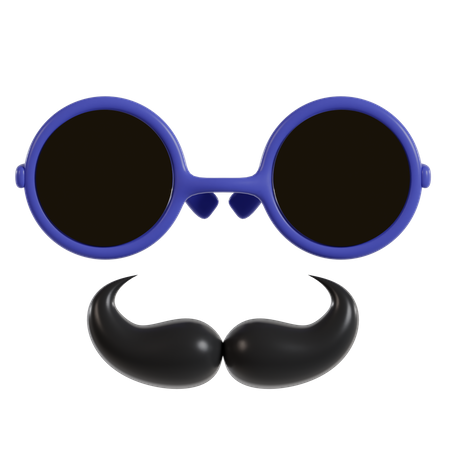 Mustache And Glasses  3D Icon