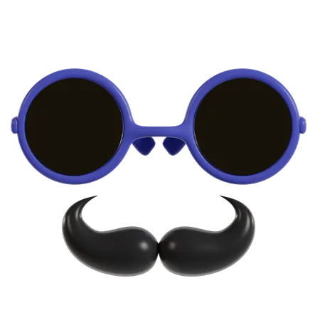 Mustache And Glasses  3D Icon
