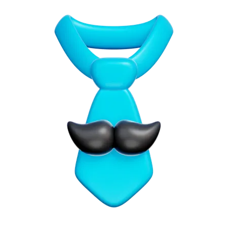 Mustache And Tie  3D Icon