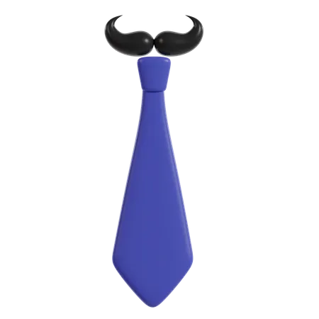 Mustache And Tie  3D Icon