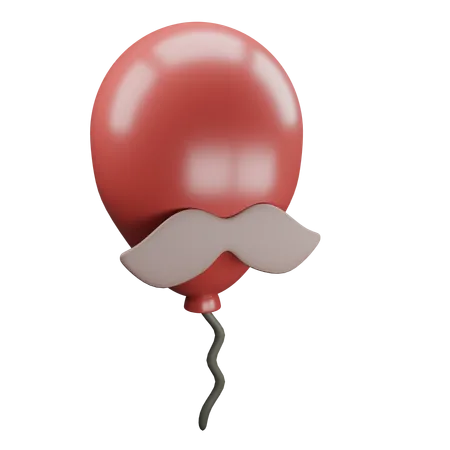 Mustache Balloon From Dad  3D Icon