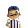 mustache man emoji 3d