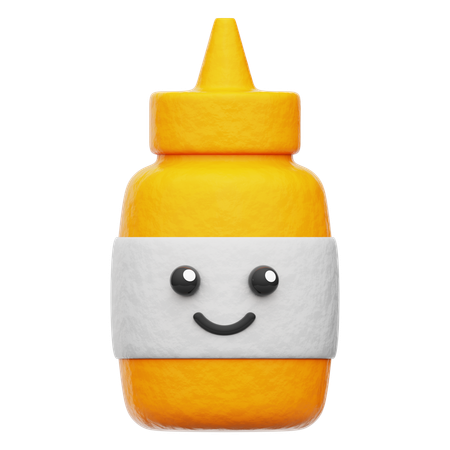 Mustard Bottle  3D Icon