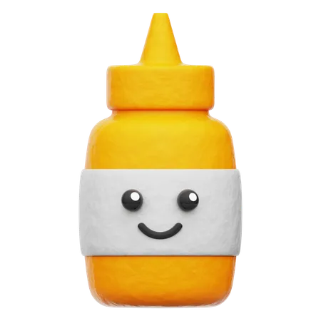 Mustard Bottle  3D Icon