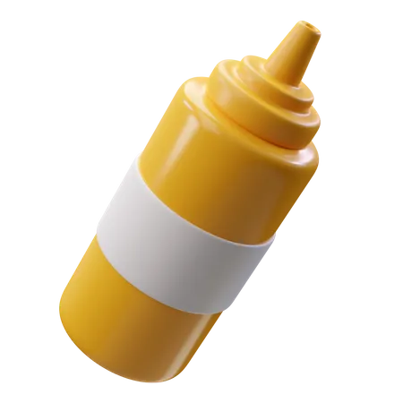 3 D Render Illustration Mustard Bottle 3D Icon