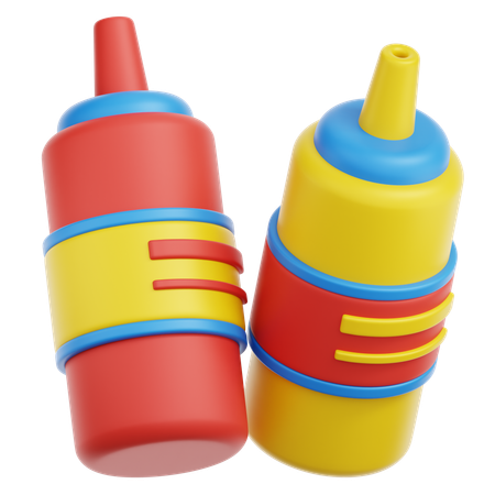 Mustard & Ketchup  3D Icon