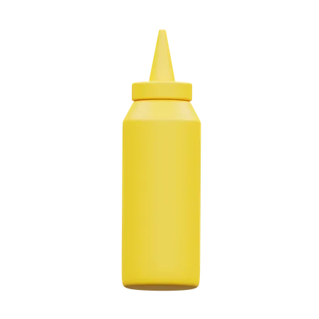 Mustard sauce squeeze bottle  3D Illustration