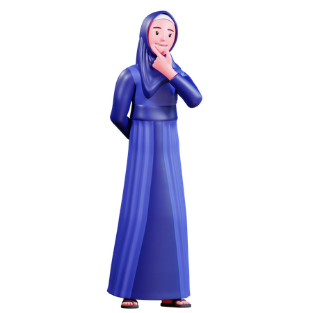 Femme musulmane qui réfléchit  3D Illustration