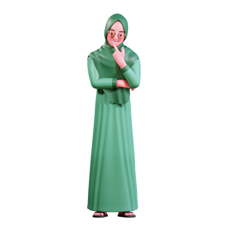 Femme musulmane confondre  3D Illustration