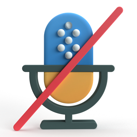 Mute  3D Icon