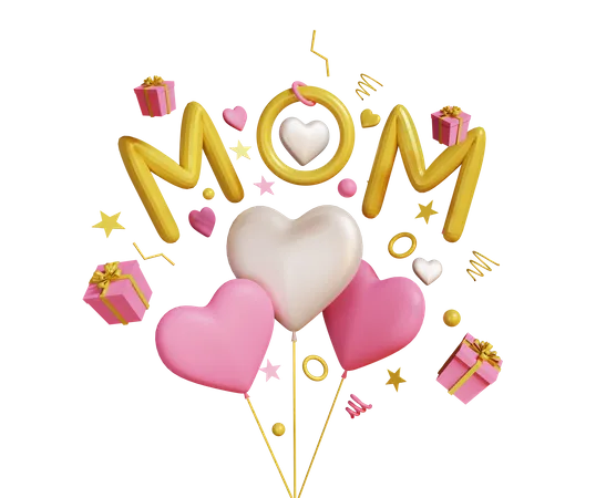 Liebe zum Muttertag  3D Illustration