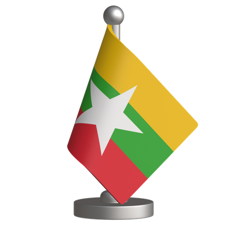 Myanmar Desk Flag  3D Icon