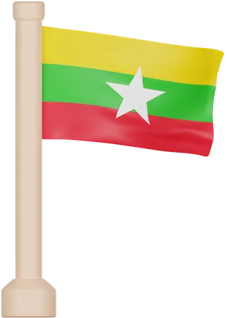 Myanmar Flag  3D Icon