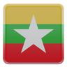 myanmar flag 3d logo