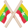 3d myanmar flag logo