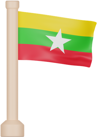 Myanmar Flag  3D Icon