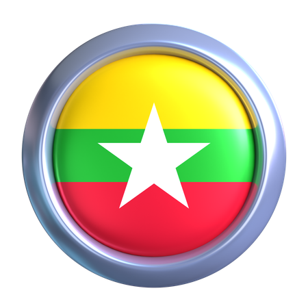 Myanmar Flag Emblem  3D Icon