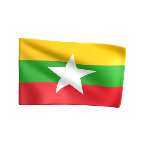 Myanmar Flagge  3D Icon