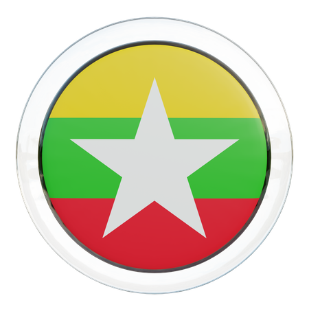 Myanmar Round Flag  3D Icon